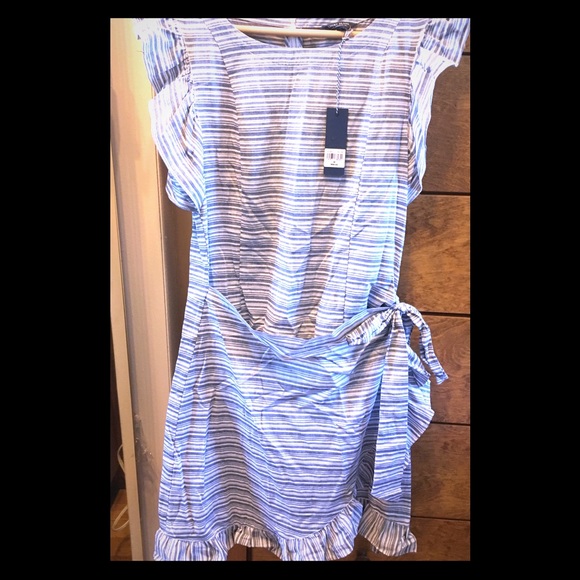 LUCKY BRAND APRON RUFFLE DRESS - Picture 1 of 8